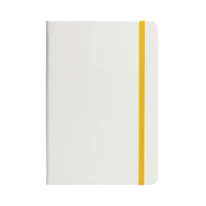 Colourlastic White Custom Notebook with Elastic Band - Custom Corporate Gift