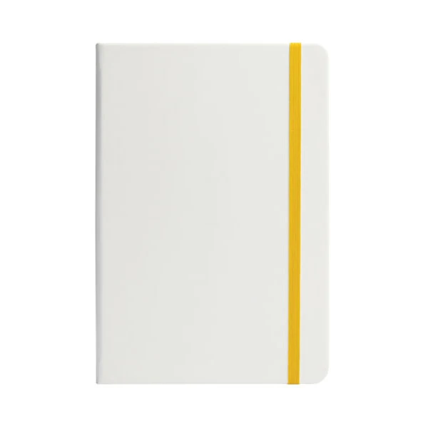 Colourlastic White Custom Notebook with Elastic Band - Custom Corporate Gift