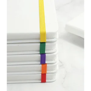 Colourlastic White Custom Notebook with Elastic Band - Custom Corporate Gift