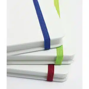 Colourlastic White Custom Notebook with Elastic Band - Custom Corporate Gift