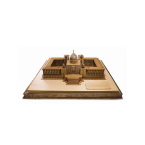 3D Wooden Miniature Domed Government Building Complex on Display Base
