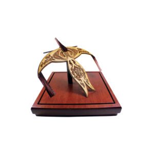 3D Wooden Miniature Wau Kite Swept-Wing Style on Display Base