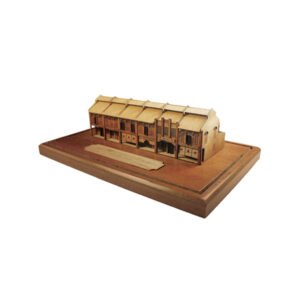 3D Wooden Miniature Long Heritage Shophouse Arcade on Display Base