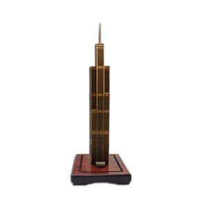 3D Wooden Miniature Supertall Skyscraper on Display Base