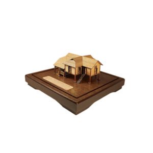 3D Wooden Miniature Small Kampung House on Display Base