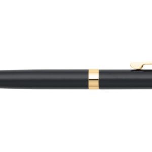 Matte Black Ballpoint Pen with Gold Trim