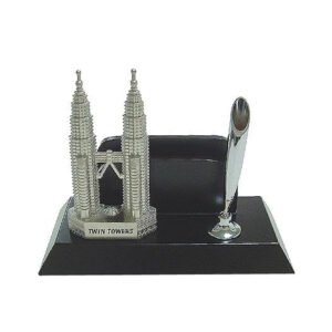 Petronas Twin Towers Desk Set with Card and Pen Holder
