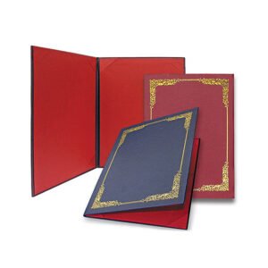 Certificate Folder with Gold Filigree Border
