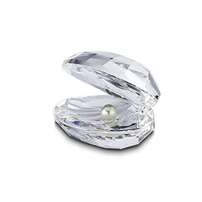 Faceted Crystal Shell Ornament with Pearl