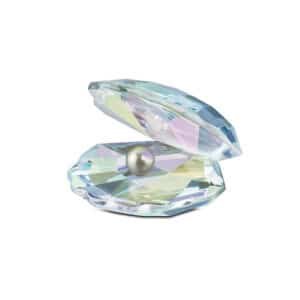 Iridescent Crystal Shell with Grey Pearl