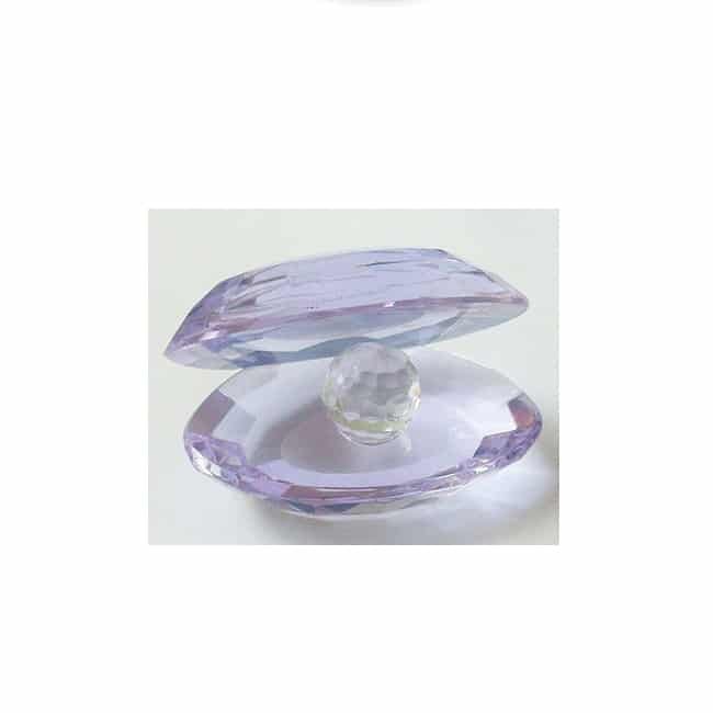 Lavender Crystal Shell with Faceted Crystal Ball