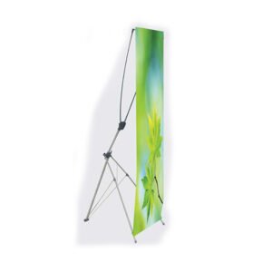 X-Banner Stand Green Leaf Graphic