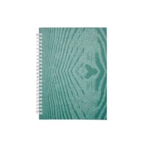 Wire-O Notebook with Wood-Grain Cover in Teal