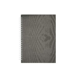 Wire-O Notebook with Wood-Grain Cover in Charcoal Grey