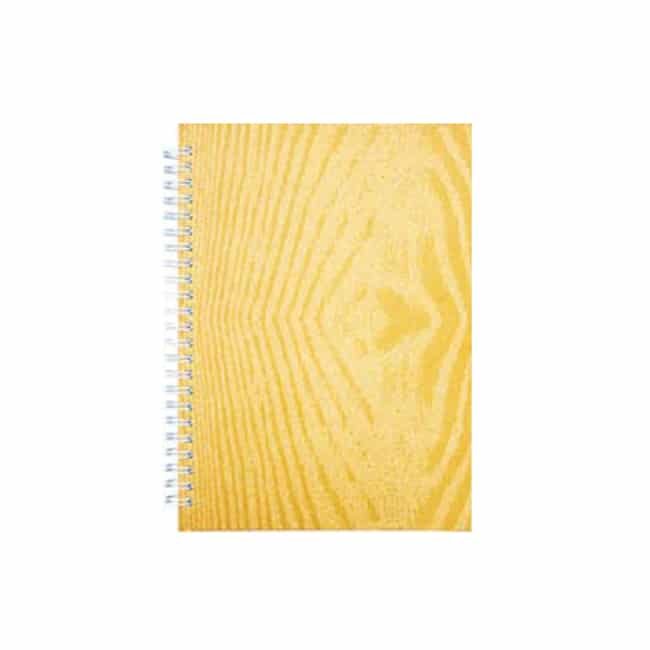 Wire-O Notebook with Wood-Grain Cover in Golden Yellow