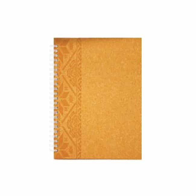 Wire-O Notebook with Songket Pattern Cover in Amber Orange