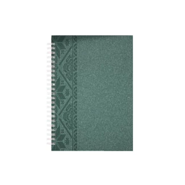 Wire-O Notebook with Songket Pattern Cover in Teal Green
