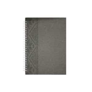 Wire-O Notebook with Songket Pattern Cover in Charcoal Grey