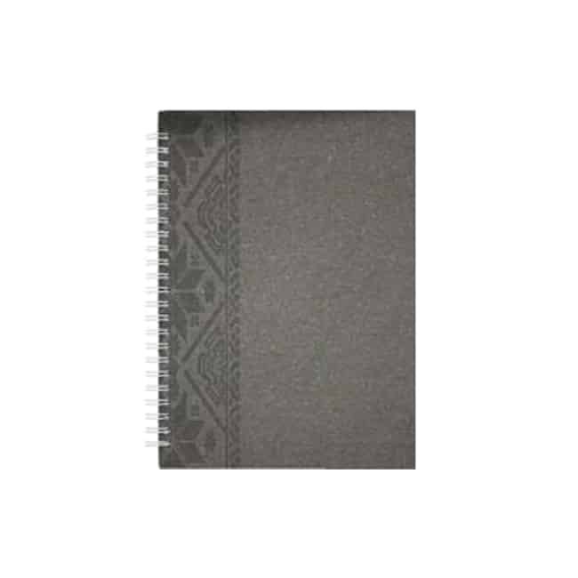 Wire-O Notebook with Songket Pattern Cover in Charcoal Grey