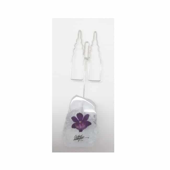 Orchid Acrylic Memo Holder Twin Towers Wire