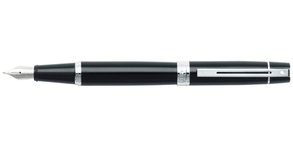 Black Fountain Pen with Chrome Trim