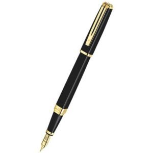 Black Fountain Pen with Gold Trim
