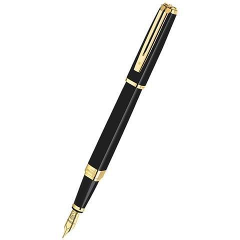 Black Fountain Pen with Gold Trim