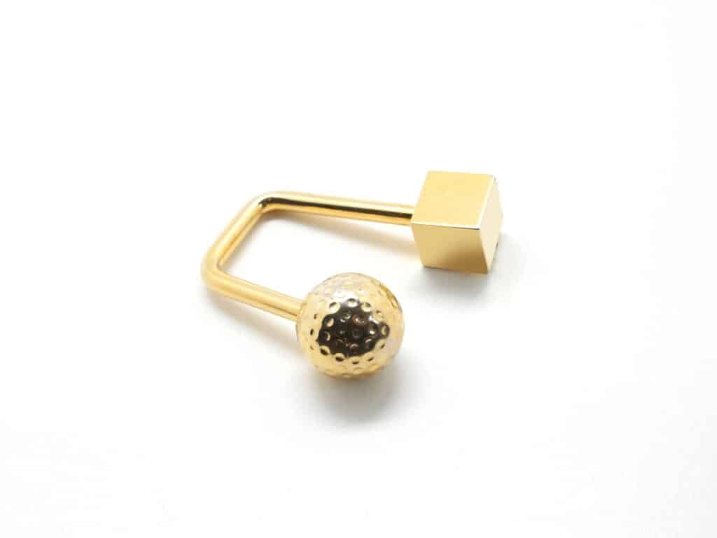 Gold-Tone Golf Ball Motif Desk Ornament