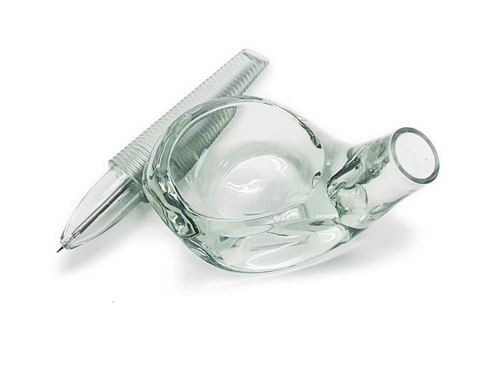 Glass Golf Club Head Pen Rest with Pen