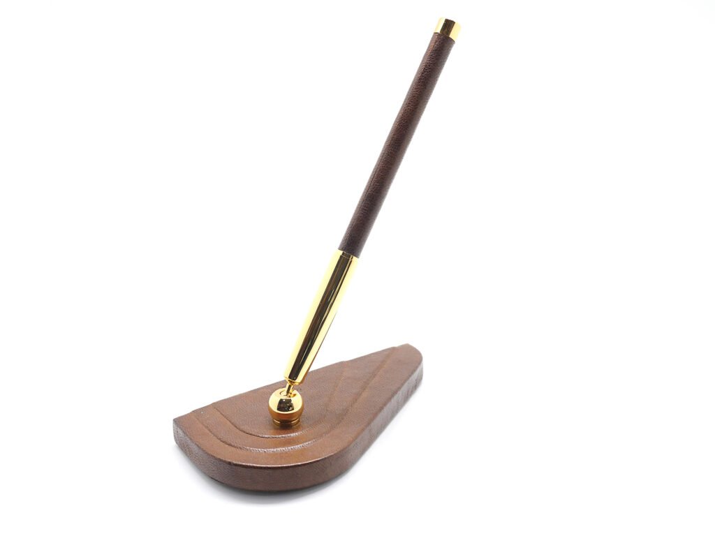 Executive Desk Pen Stand with Gold Pen
