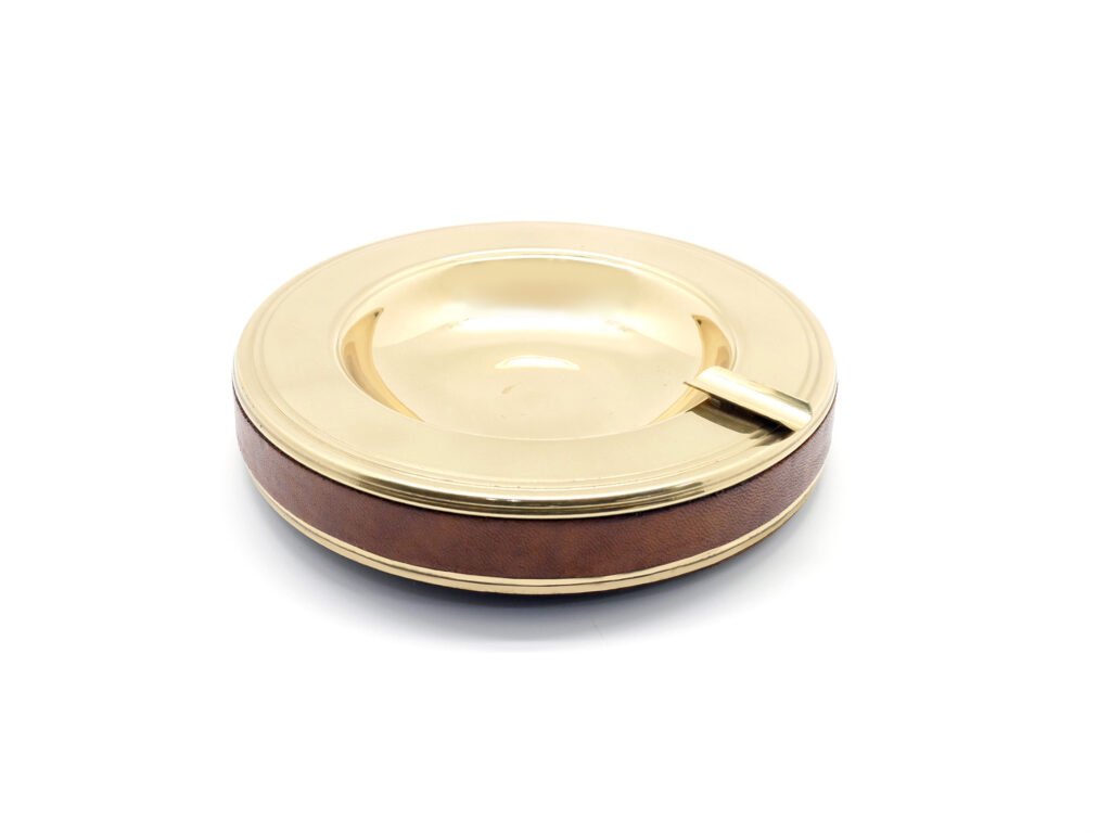 Executive Gold and Brown Round Ashtray