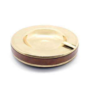 Executive Gold and Brown Round Ashtray