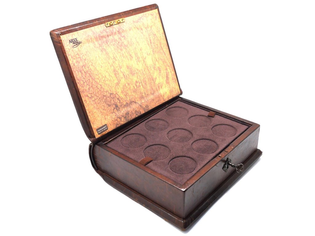 Executive Brown Presentation Box with Round Slots
