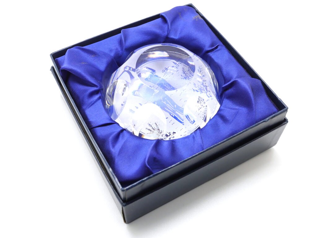 Faceted Crystal Paperweight in Satin Gift Box