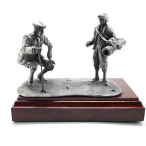 Pewter Two Golfers on Green Base