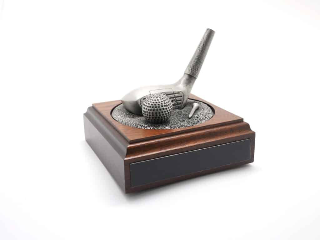 Pewter Driver and Golf Ball Desk Piece