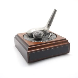 Pewter Driver and Golf Ball Desk Piece
