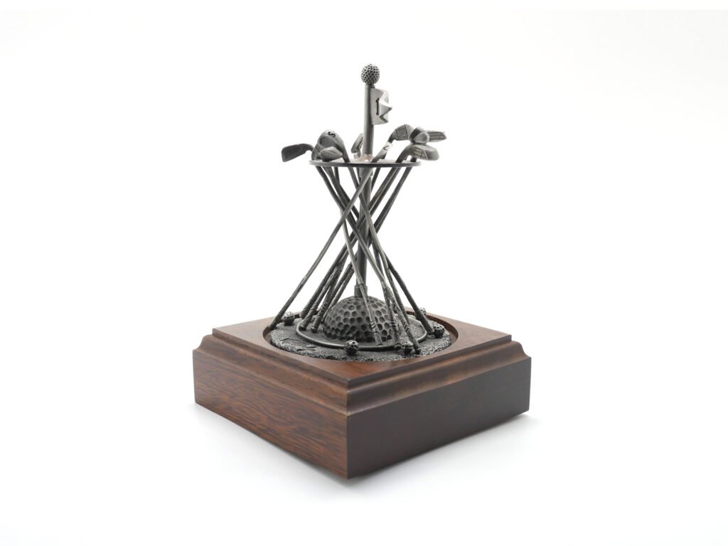 Pewter Crossed Clubs and Flag