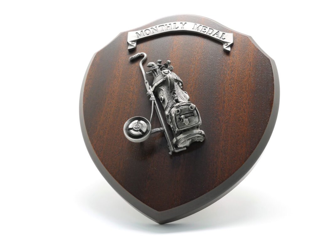 Pewter Golf Bag Shield Plaque