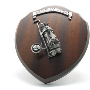 Pewter Golf Bag Shield Plaque