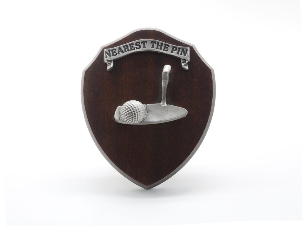 Pewter Nearest the Pin Shield Plaque
