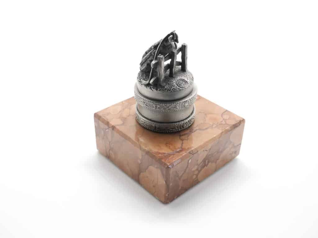 Pewter Golfer Scene on Marble-Look Base