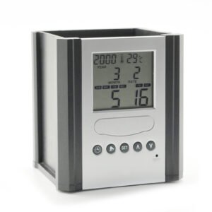 Pen Holder with Digital Clock Calendar Display