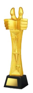 Acrux Gold Double Thumbs Up Trophy HMGT40