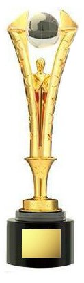 Acrux Gold-Plated Man Under Globe Trophy – HMGT52