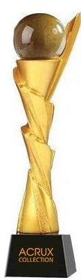 Acrux Gold Marble Globe Pedestal Trophy HMGT72