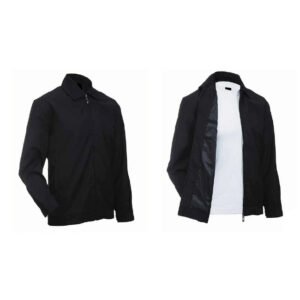 Custom Black Zip-Up Corporate Jacket with Collar
