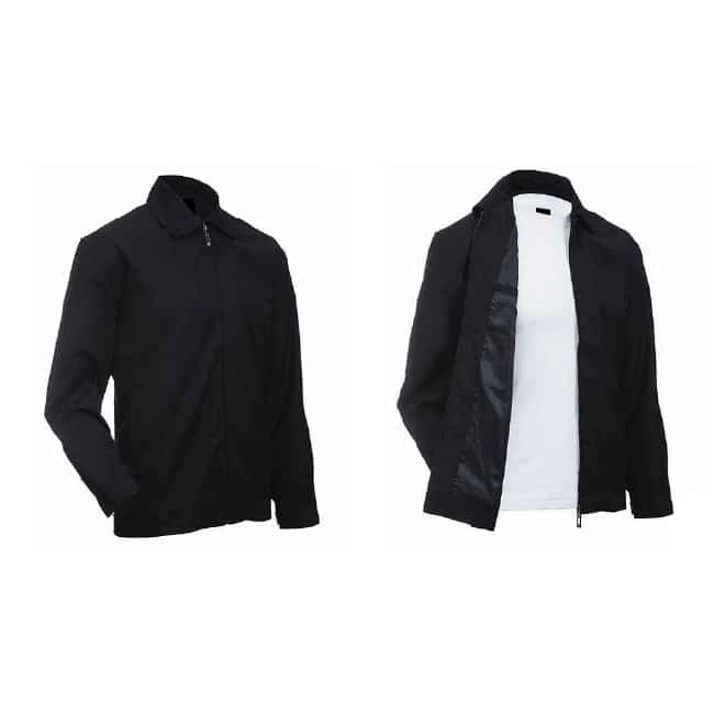 Custom Black Zip-Up Corporate Jacket with Collar