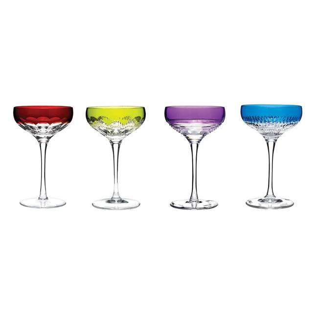 Waterford Mixology Champagne Coupe, Mixed Colours, Set of 4