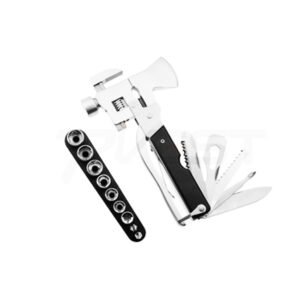 Hatchet-Hammer Multi-Tool with Socket Bits Black